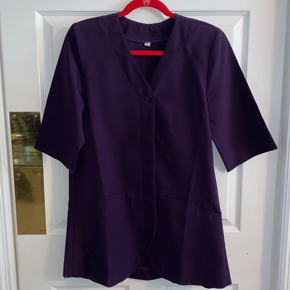 Purple lab coat!